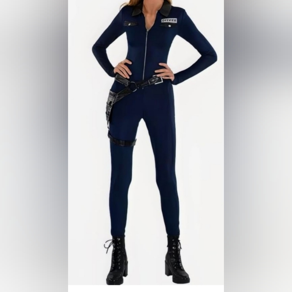 Slim Navy Officer-Inspired Women's Navy Jumpsuit & Hat (BELT NOT INCLUDED) C347